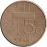 Нидерланды. 5 гульденов 1988 год. 