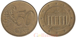 Германия. 50 евроцентов 2002 год. Бранденбургские ворота. (D)