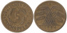  Веймарская республика. 5 рейхспфеннигов 1924 год. (E) 