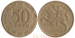 Литва. 50 центов 1997 год. Герб Литвы - Витис.