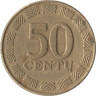  Литва. 50 центов 1997 год. Герб Литвы - Витис. 