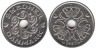  Дания. 2 кроны 1997 год. Три короны Кристиана V и три монограммы Маргрете II. 