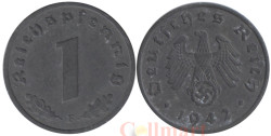 Германия (Третий рейх). 1 рейхспфенниг 1942 год. Герб. (F)
