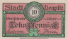  Бона. Германия (Польша). Лигниц (Легница) 10 пфеннигов 1920 год. Нотгельд. (XF) 