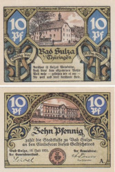 Бона. Германия. Бад-Зульца 10 пфеннигов 1921 год. Нотгельд. (XF)