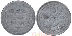 Нидерланды. 10 центов 1942 год. Цветок.