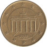  Германия. 10 евроцентов 2002 год. Бранденбургские ворота. (G) 