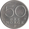  Норвегия. 50 эре 1982 год. Король Улаф V. 