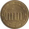 Германия. 50 евроцентов 2008 год. Бранденбургские ворота. (G) 