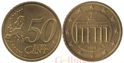 Германия. 50 евроцентов 2008 год. Бранденбургские ворота. (G)