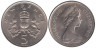  Великобритания. 5 новых пенсов 1975 год. Корона над цветком репейника (эмблема Шотландии). 