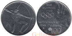 Сан-Марино. 100 лир 1980 год. XXII летние Олимпийские Игры, Москва 1980.