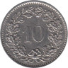  Швейцария. 10 раппенов 1976 год. 