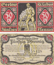 Бона. Германия. Лебус 50 пфеннигов 1920 год. Нотгельд. (XF)