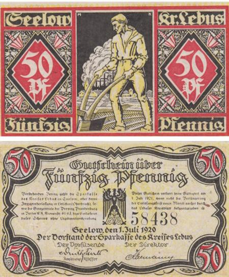  Бона. Германия. Лебус 50 пфеннигов 1920 год. Нотгельд. (XF) 