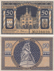 Бона. Германия. Бад-Киссинген 50 пфеннигов 1920 год. Нотгельд. (VF)