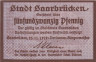  Бона. Германия. Саарбрюккен 25 пфеннигов 1919 год. Нотгельд. (XF) 