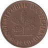  ФРГ. 1 пфенниг 1950 год. (F) 