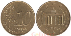 Германия. 10 евроцентов 2002 год. Бранденбургские ворота. (D)