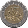  Литва. 5 лит 1999 год. Герб Литвы - Витис. 