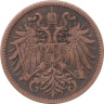  Австрия. 2 геллера 1911 год. Герб. 