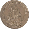  Восточные Карибы. 1 доллар 1981 год. Корабль Френсиса Дрейка "Золотая лань". 