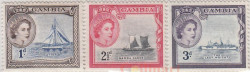 Набор марок. Гамбия. Фотографии королевы Елизаветы II. 3 марки.