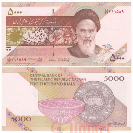  Бона. Иран 5000 риалов 2015 год. Рухолла Мусави Хомейни. Керамика. (Пресс) 