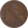  Бельгия. 2 сантима 1902 год. DER BELGEN 