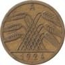 Веймарская республика. 5 рейхспфеннигов 1924 год. (A) 