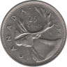  Канада. 25 центов 1974 год. Северный олень. 