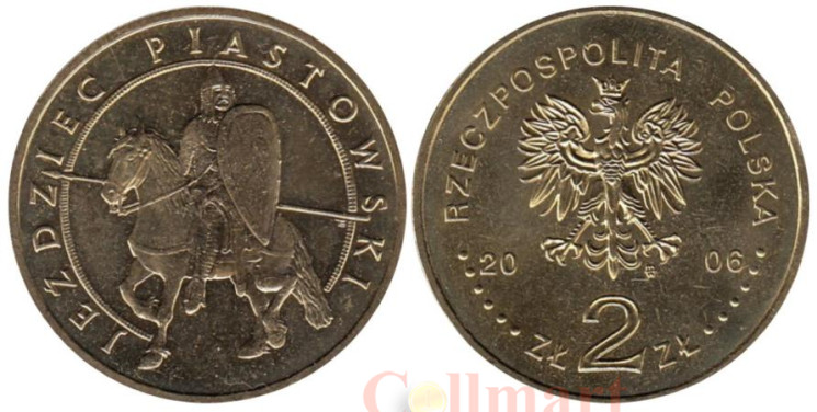  Польша. 2 злотых 2006 год. Всадник. 