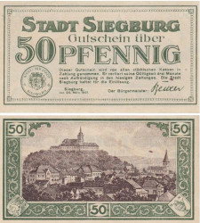Бона. Германия. Зигбург 50 пфеннигов 1921 год. Нотгельд. (XF)