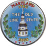  США. 25 центов 2000 год. Квотер штата Мэриленд. цветное покрытие (P). 