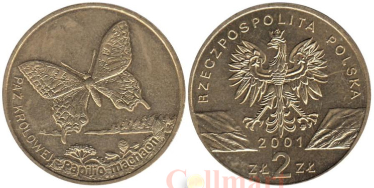  Польша. 2 злотых 2001 год. Махаон. 