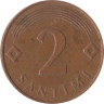  Латвия. 2 сантима 2007 год. 