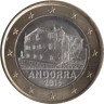  Андорра. 1 евро 2016 год. Здание парламента Каса-де-ла-Валь. 