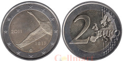 Финляндия. 2 евро 2011 год. 200 лет Банку Финляндии.