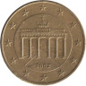  Германия. 10 евроцентов 2002 год. Бранденбургские ворота. (J) 