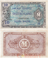 Бона. Германия (Союзная оккупация) 10 марок 1944 год. (VF)