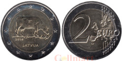 Латвия. 2 евро 2016 год. Латвийская бурая корова.
