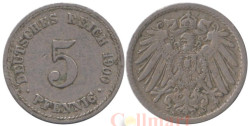 Германская империя. 5 пфеннигов 1900 год. (A)