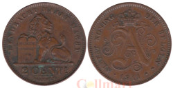 Бельгия. 2 сантима 1911 год. DER BELGEN.