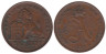  Бельгия. 2 сантима 1911 год. DER BELGEN. 