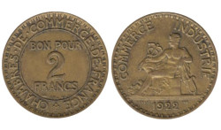 Франция. 2 франка 1922 год.