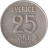  Швеция. 25 эре 1954 год. Корона. 