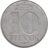  ГДР. 10 пфеннигов 1967 год. 