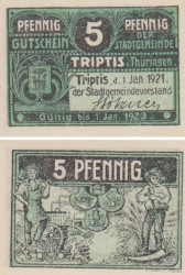 Бона. Германия. Триптис 5 пфеннигов 1921 год. Нотгельд. (XF)