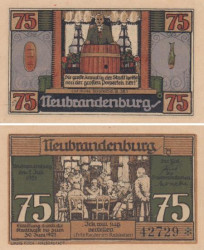 Бона. Германия. Нойбранденбург 75 пфеннигов 1921 год (вариант 1). Нотгельд. (XF)