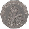  Восточные Карибы. 1 доллар 1989 год. Корабль Френсиса Дрейка "Золотая лань". 